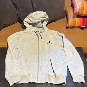 Jordan Men's Light Gray Zip-Up Hoodie